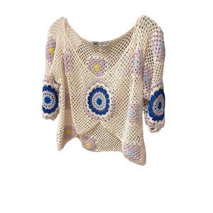 Zara womens crochet top medium boho hippy